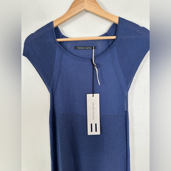 Hannes Roether Blue Midi/ Knee Length Cap Sleeve Dress size Small. NWT - Picture 4 of 9
